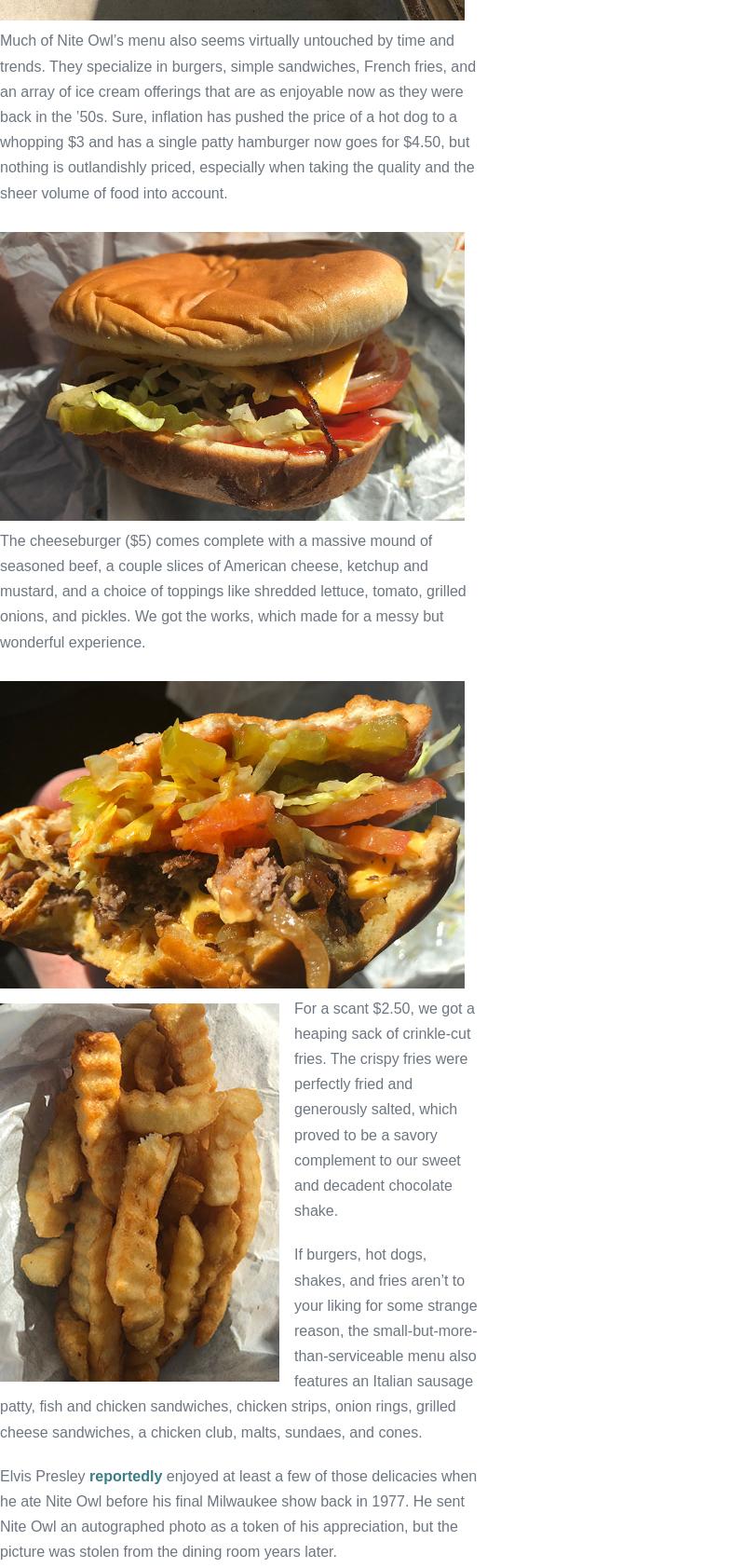 Nite Owl Drive-In Menu