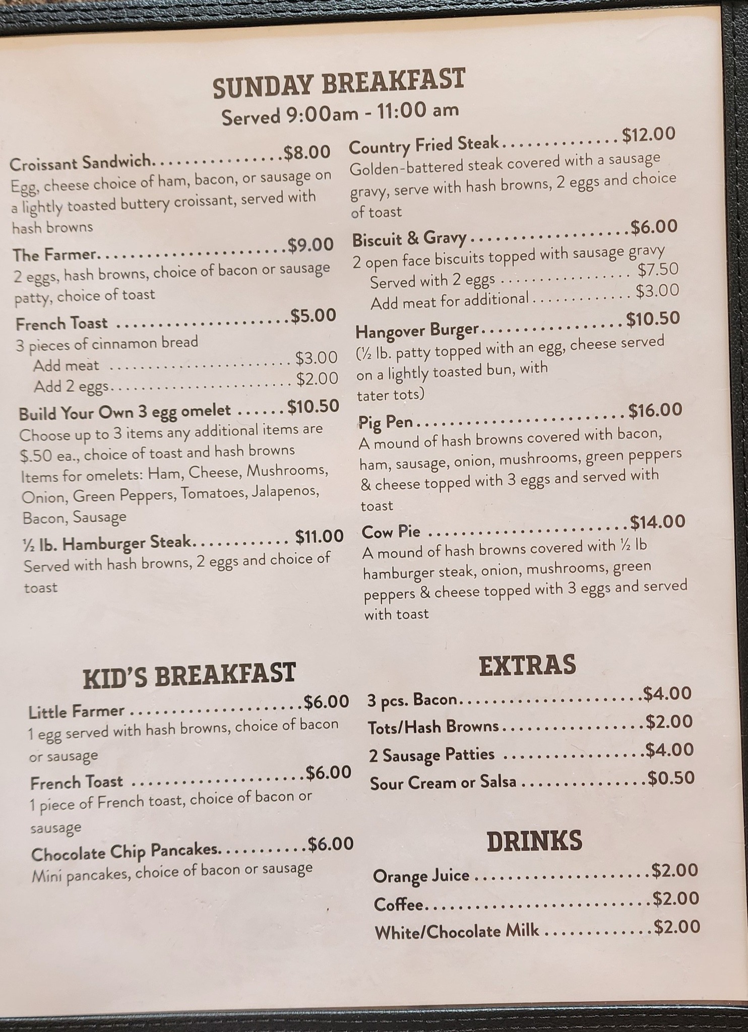 Funny Farm Bar & Grill Menu