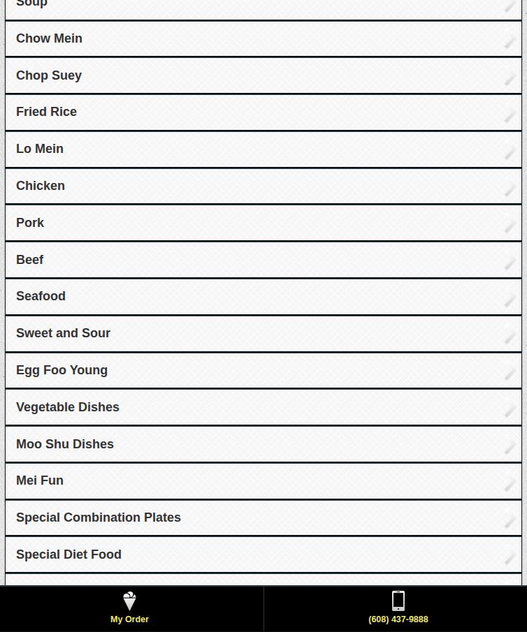 Chang Jiang | Chinese Restaurant Menu