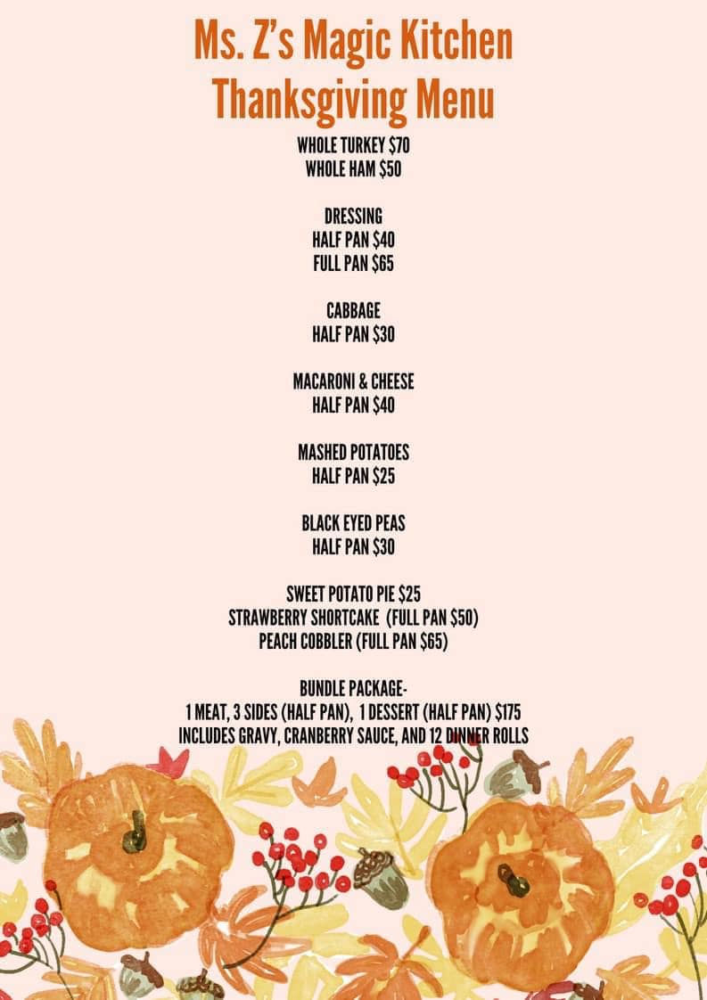 Z’s MAGIC KITCHEN Menu
