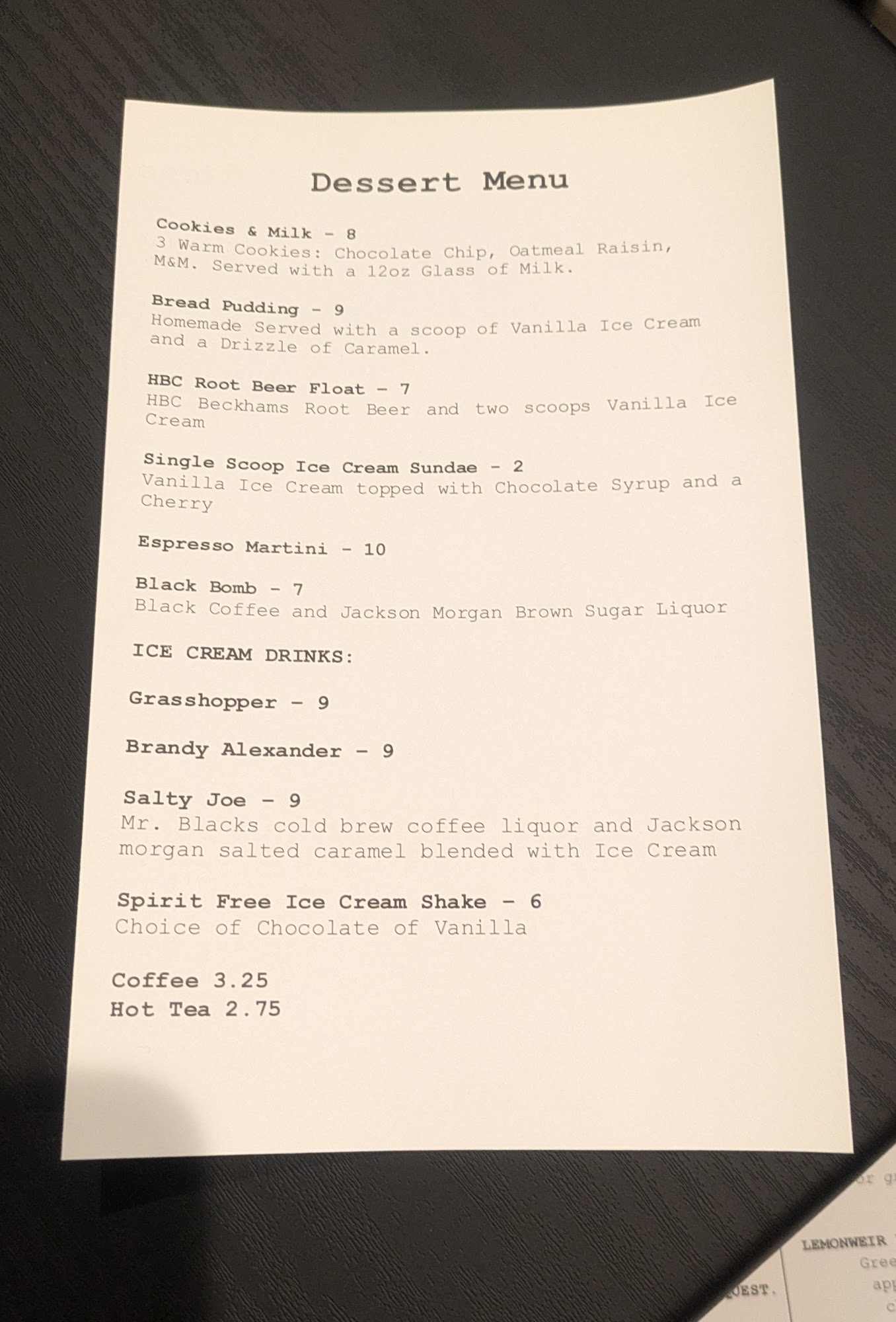 Corner Kitchen Menu