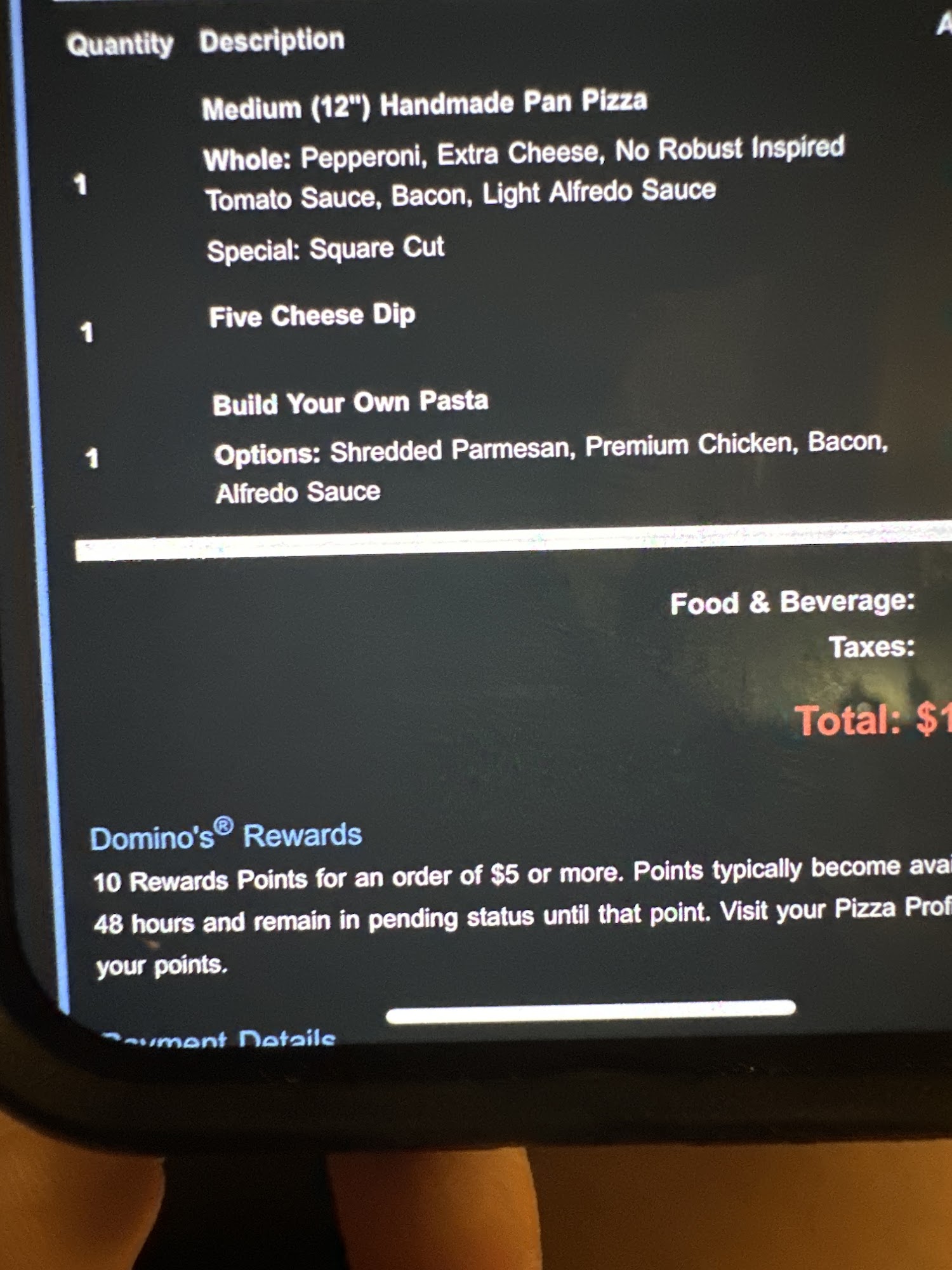 Domino's Pizza Menu