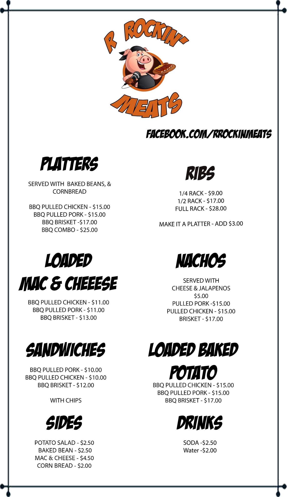 Lyons Den Menu