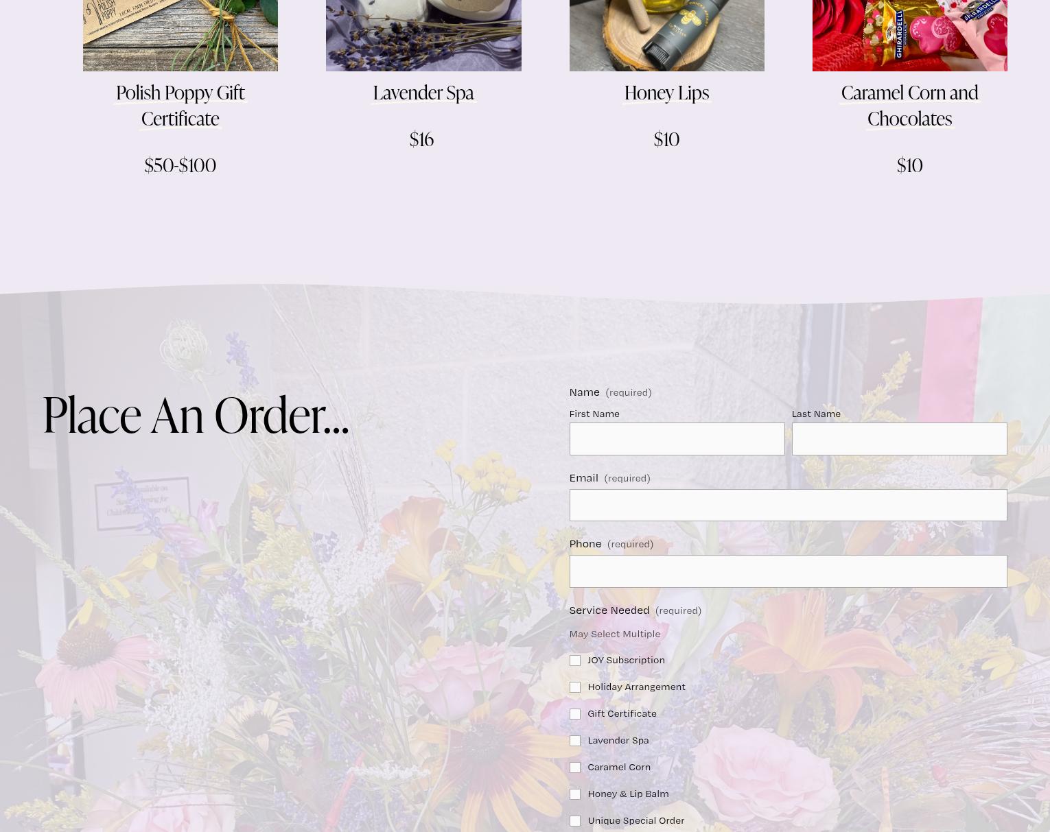 The Polish Poppy Menu