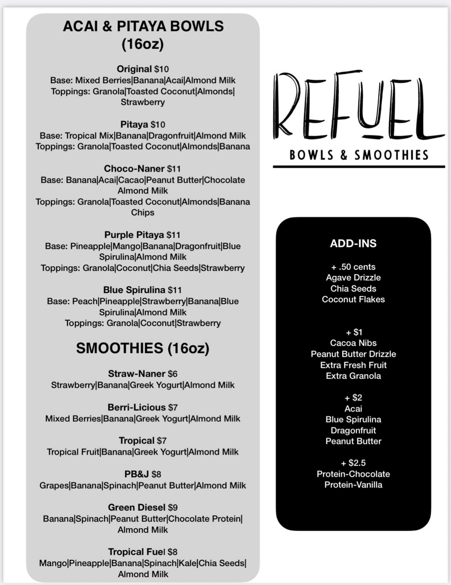 Refuel Menu