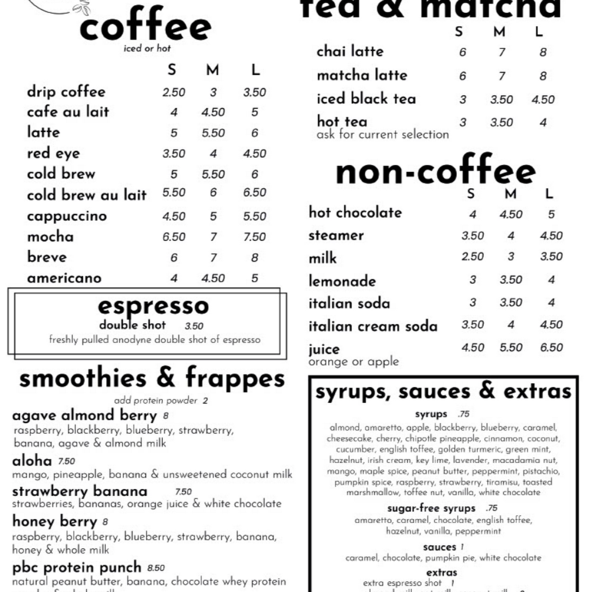 The Random Cup Menu