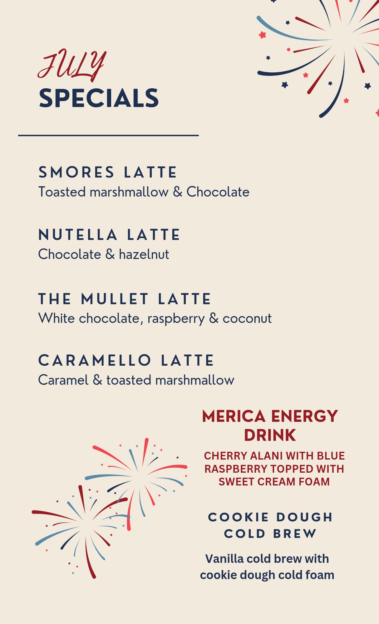 Sunrise Roast Coffee House Menu