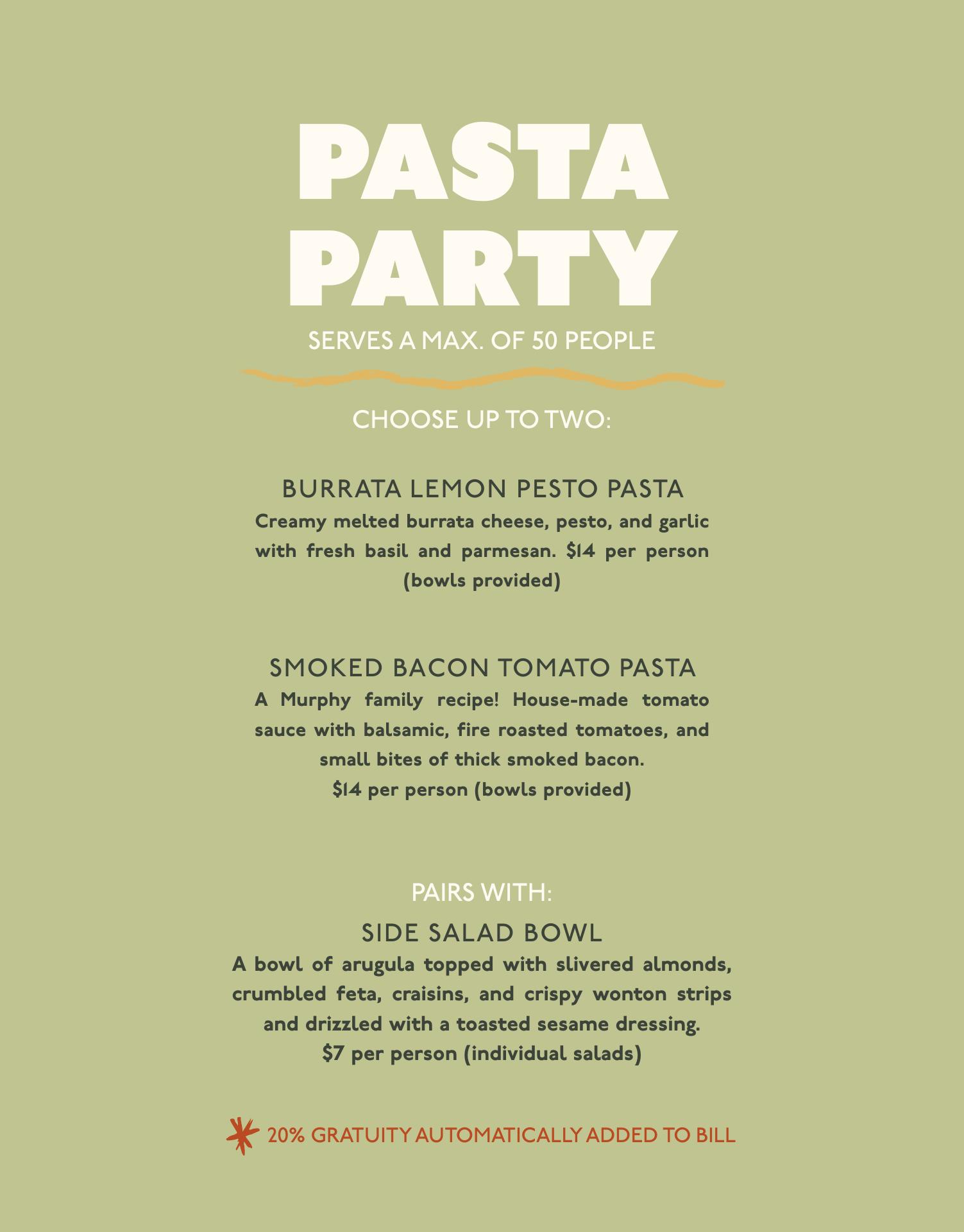 the Kitchen Table Menu