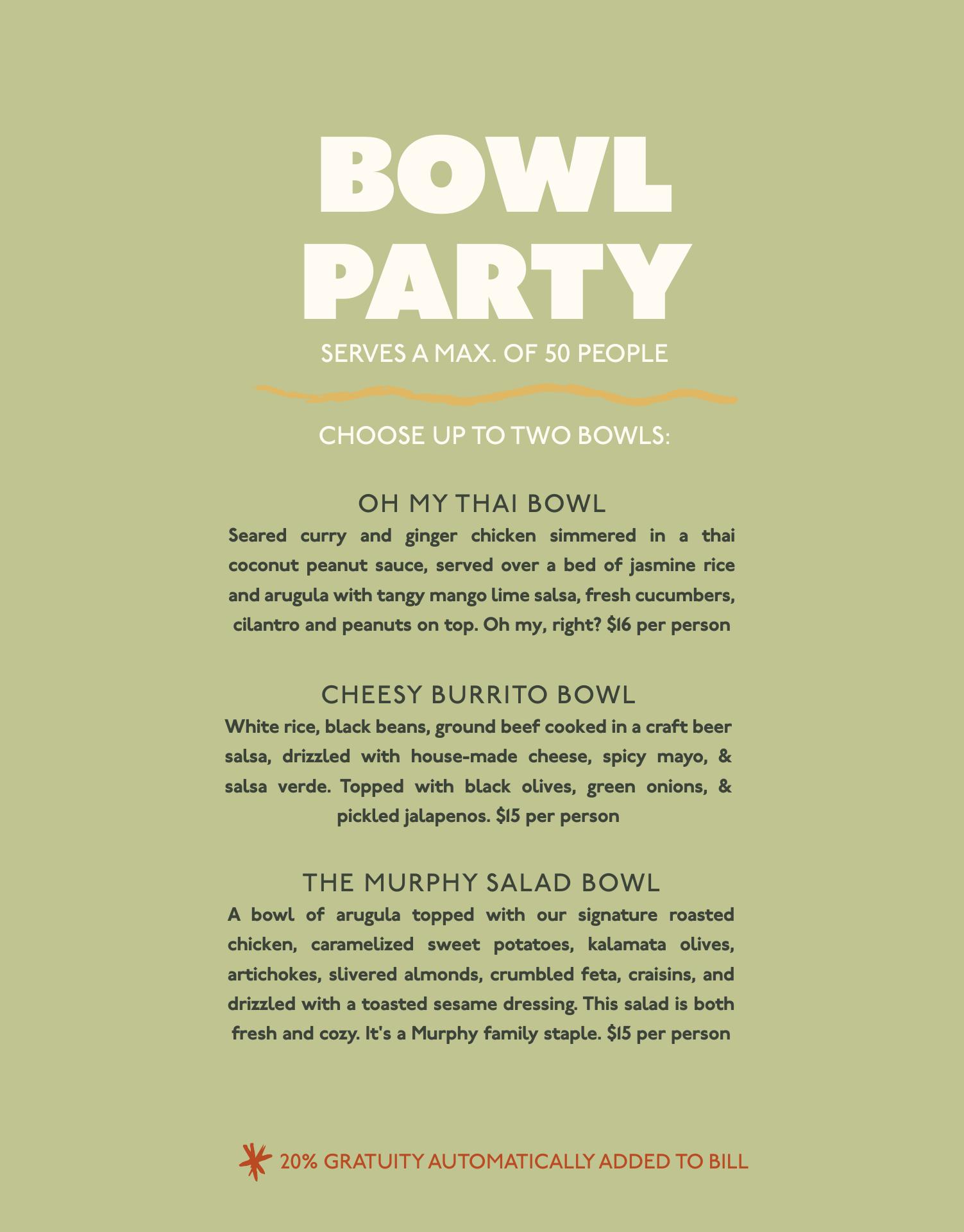 the Kitchen Table Menu