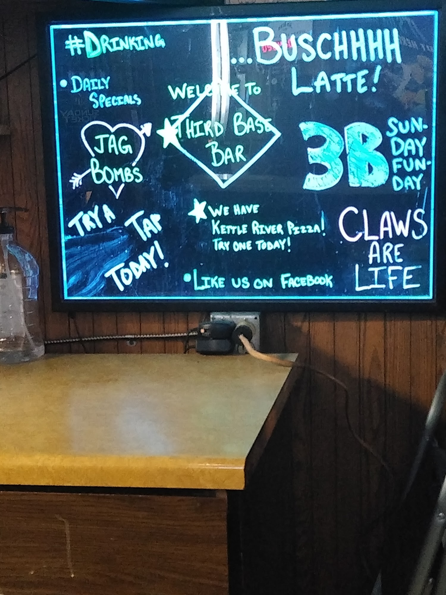Third Base Bar Menu