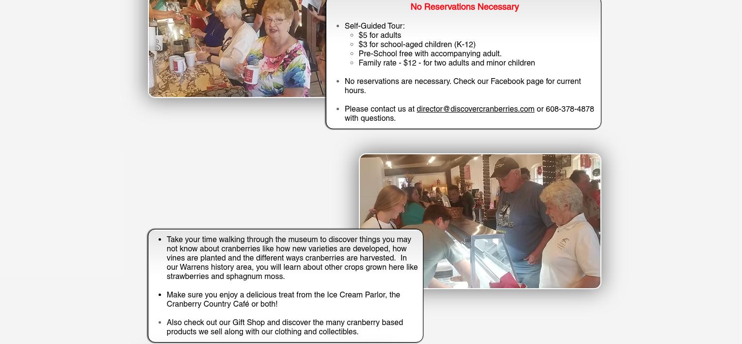 Discover Cranberries & Cranberry Country Cafe.. Formerly known as Wisconsin Cranberry Discovery Menu