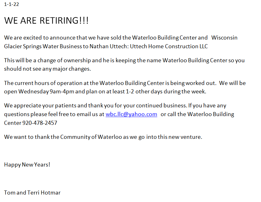 Waterloo Building Center
