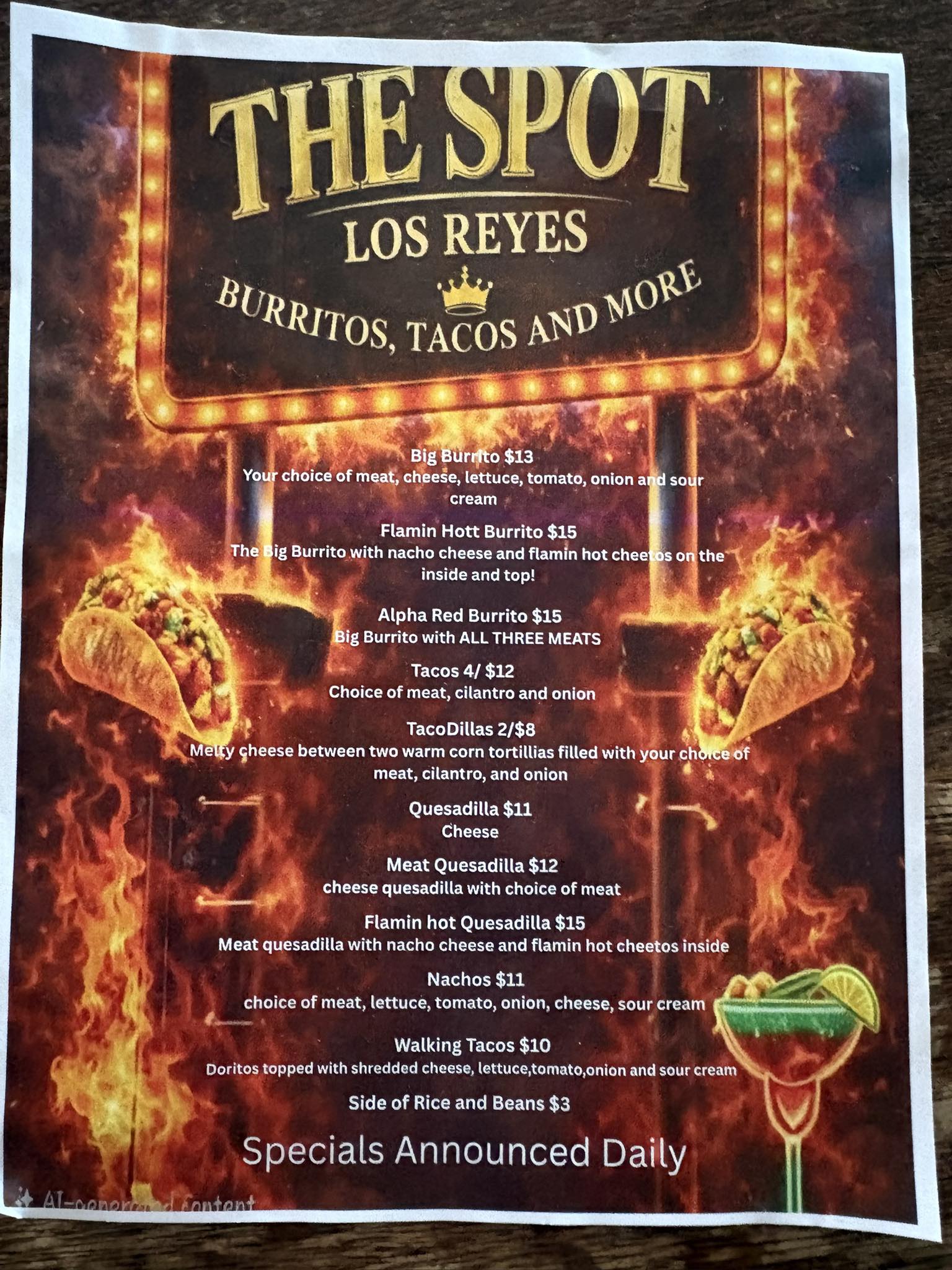 Missouri Tavern Menu