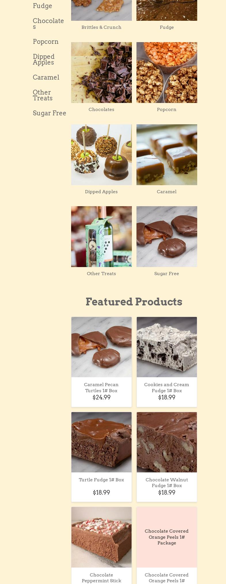 Swiss Maid Fudge Menu