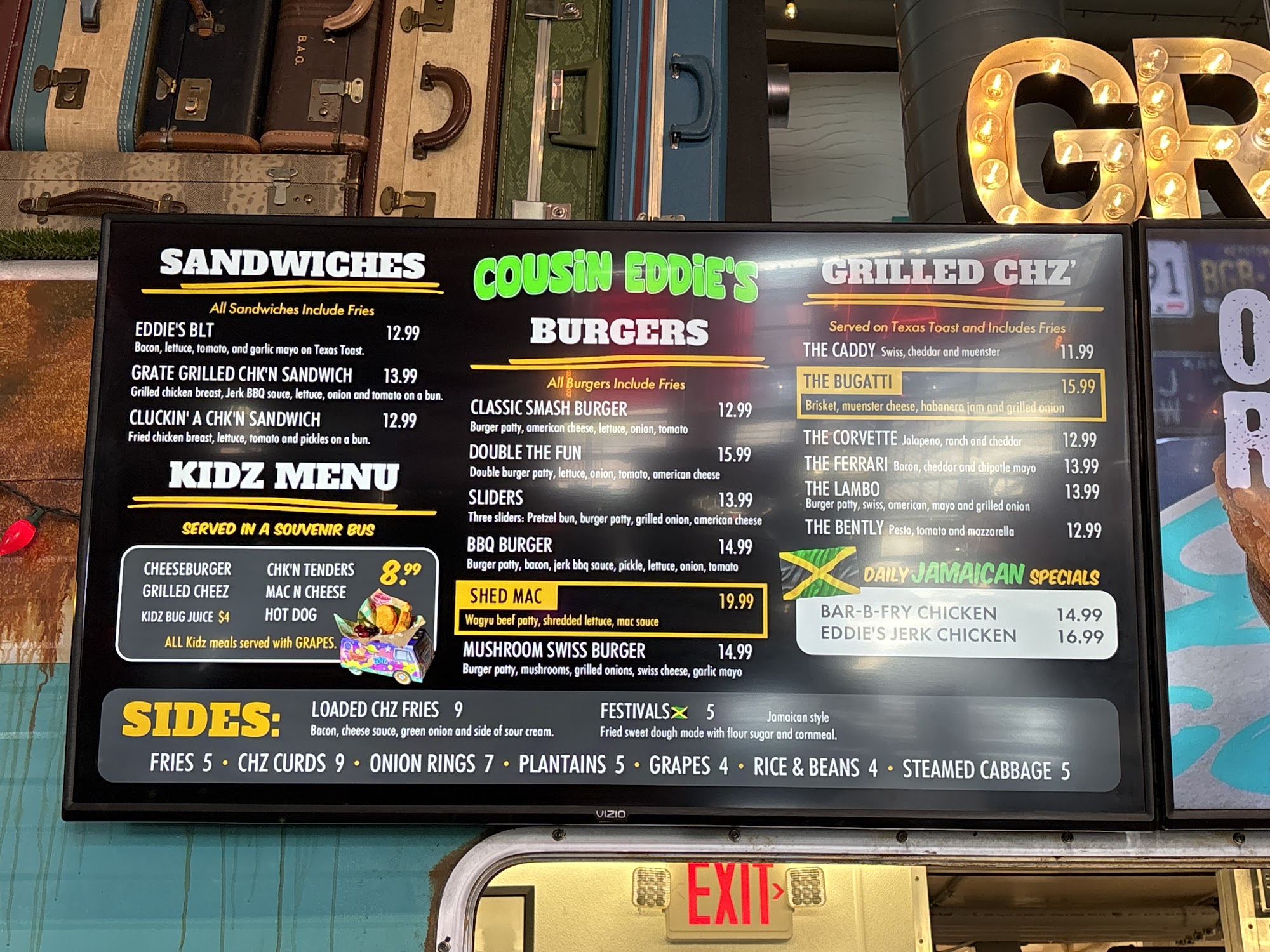 Cousin Eddie's @ the Grateful Shed Menu