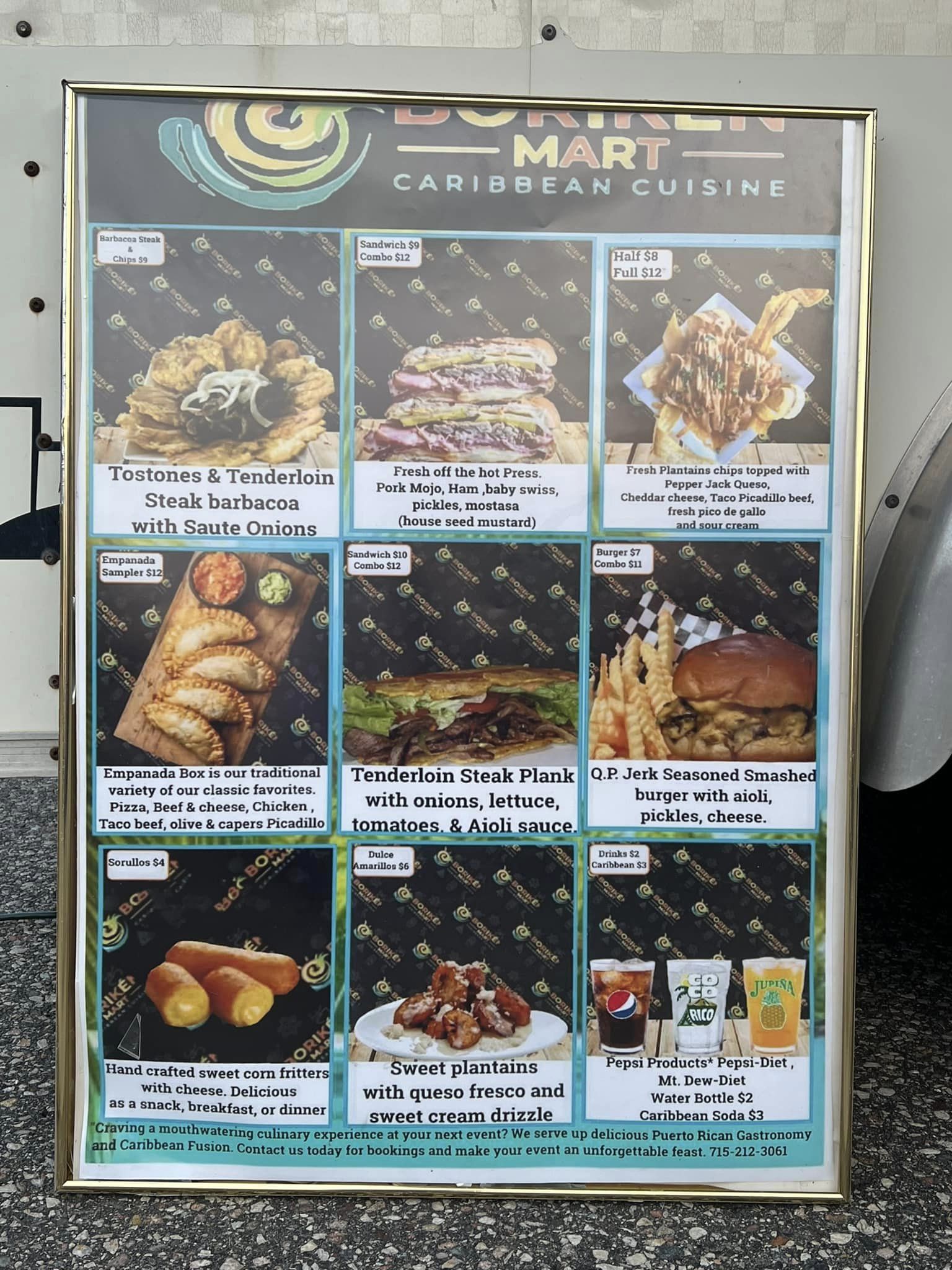 Whiskey Rapids Saloon Menu