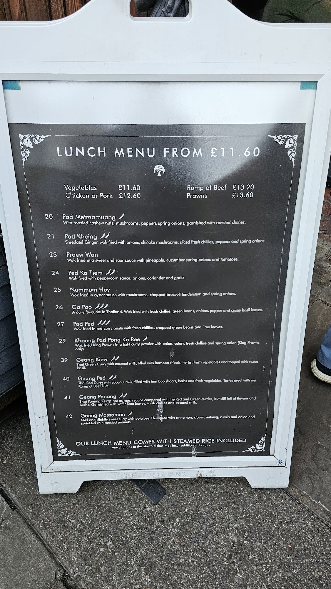 The Thai Gallery Menu