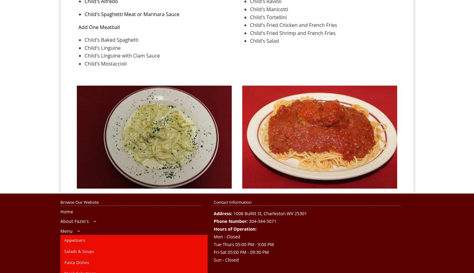 Fazio's Menu