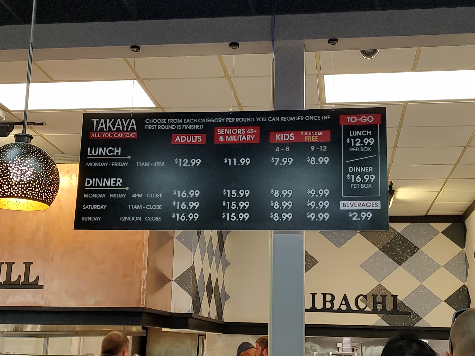 TAKAYA Menu