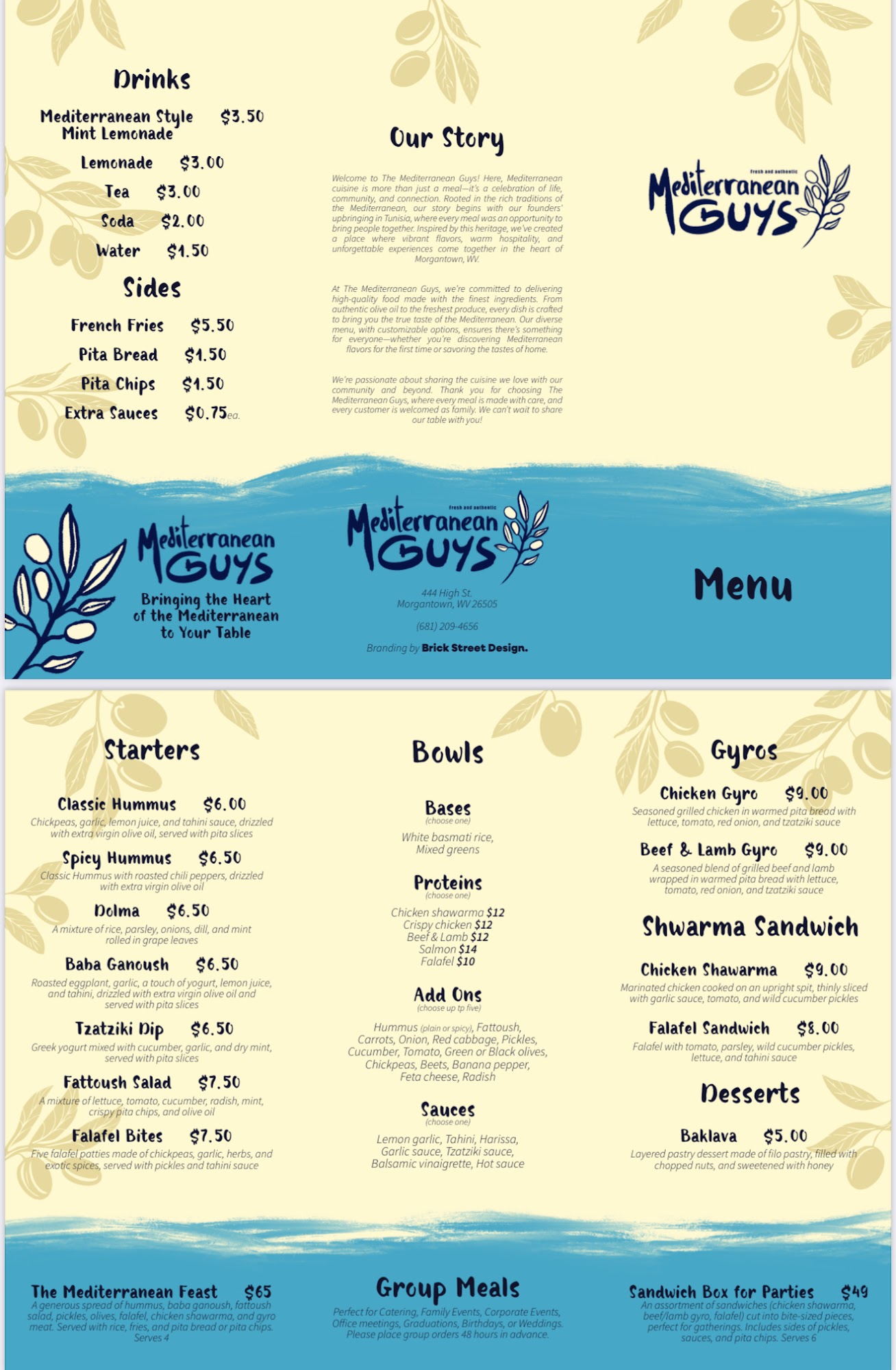 The Mediterranean Guys Menu