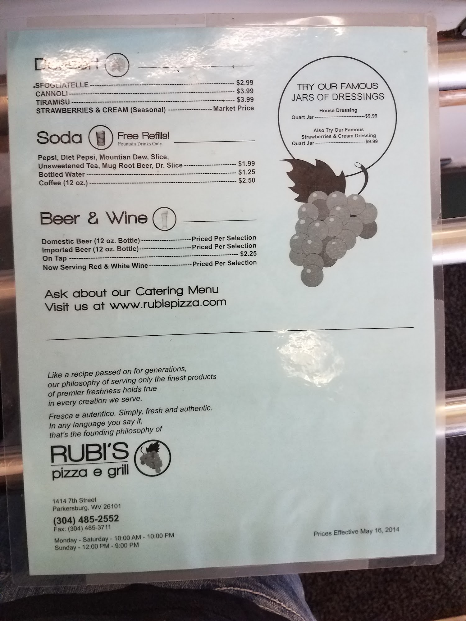 Rubi's Pizza & Grill Parkersburg