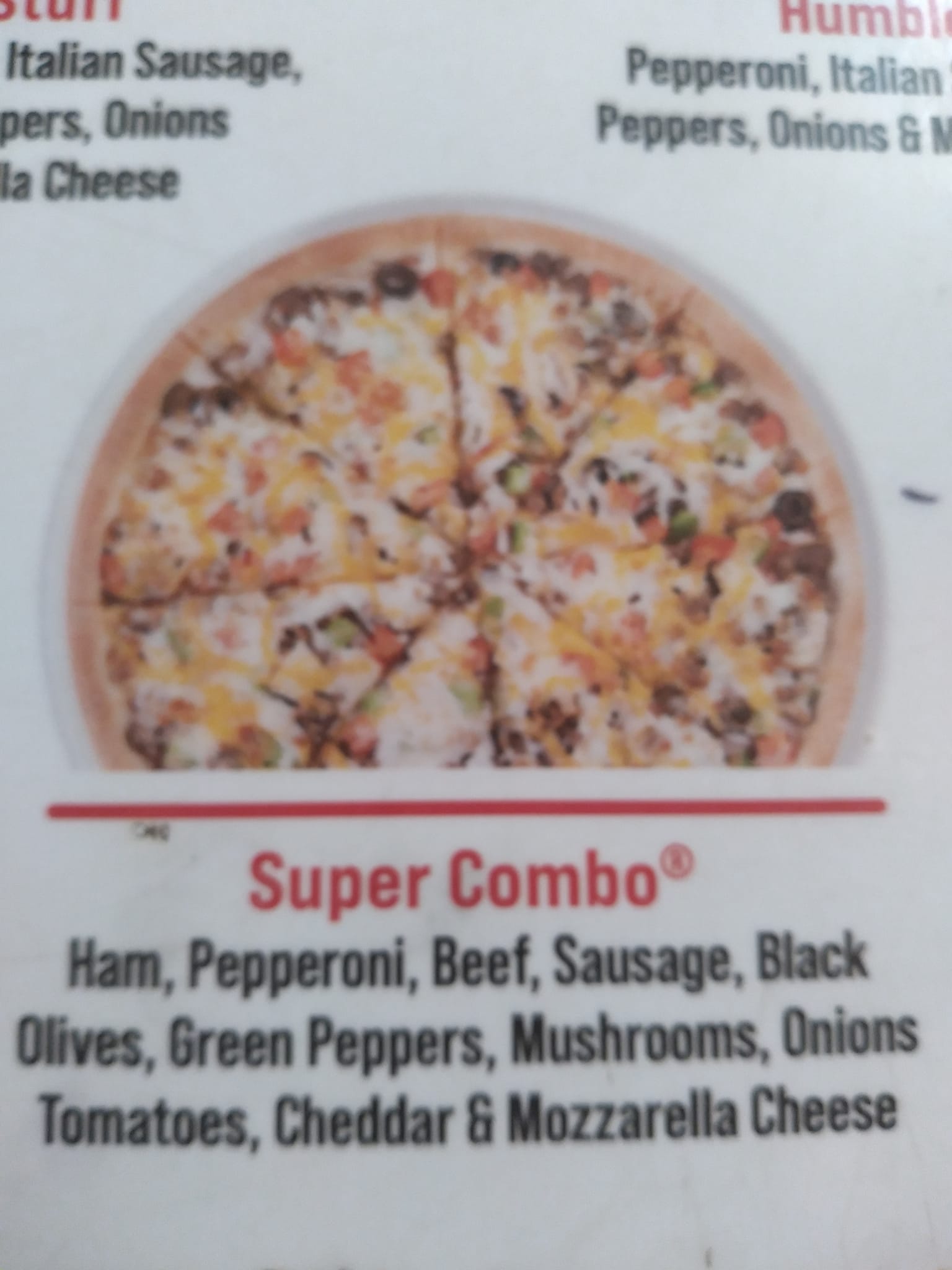 Godfather's Pizza Menu