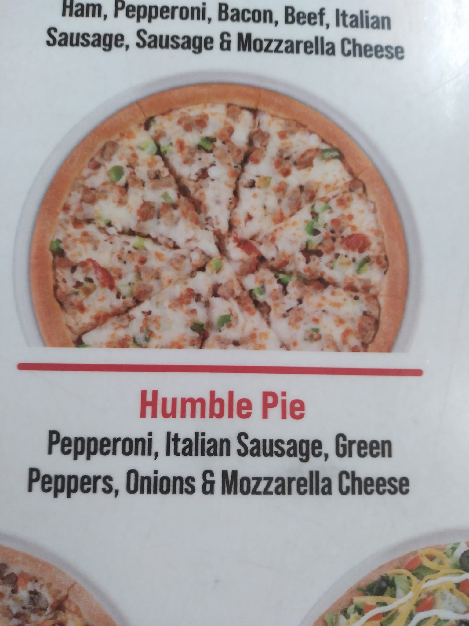 Godfather's Pizza Menu