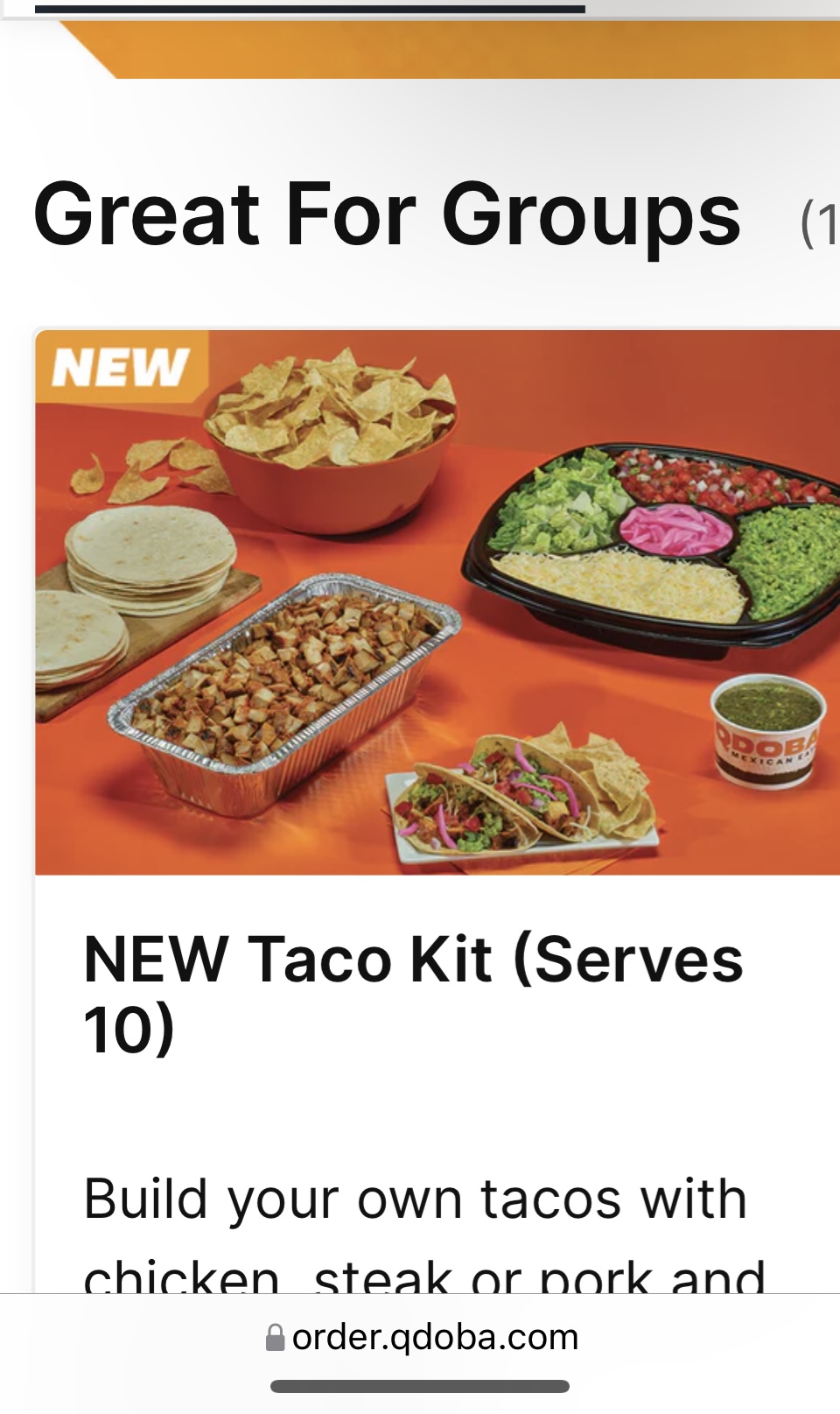QDOBA Mexican Eats Menu