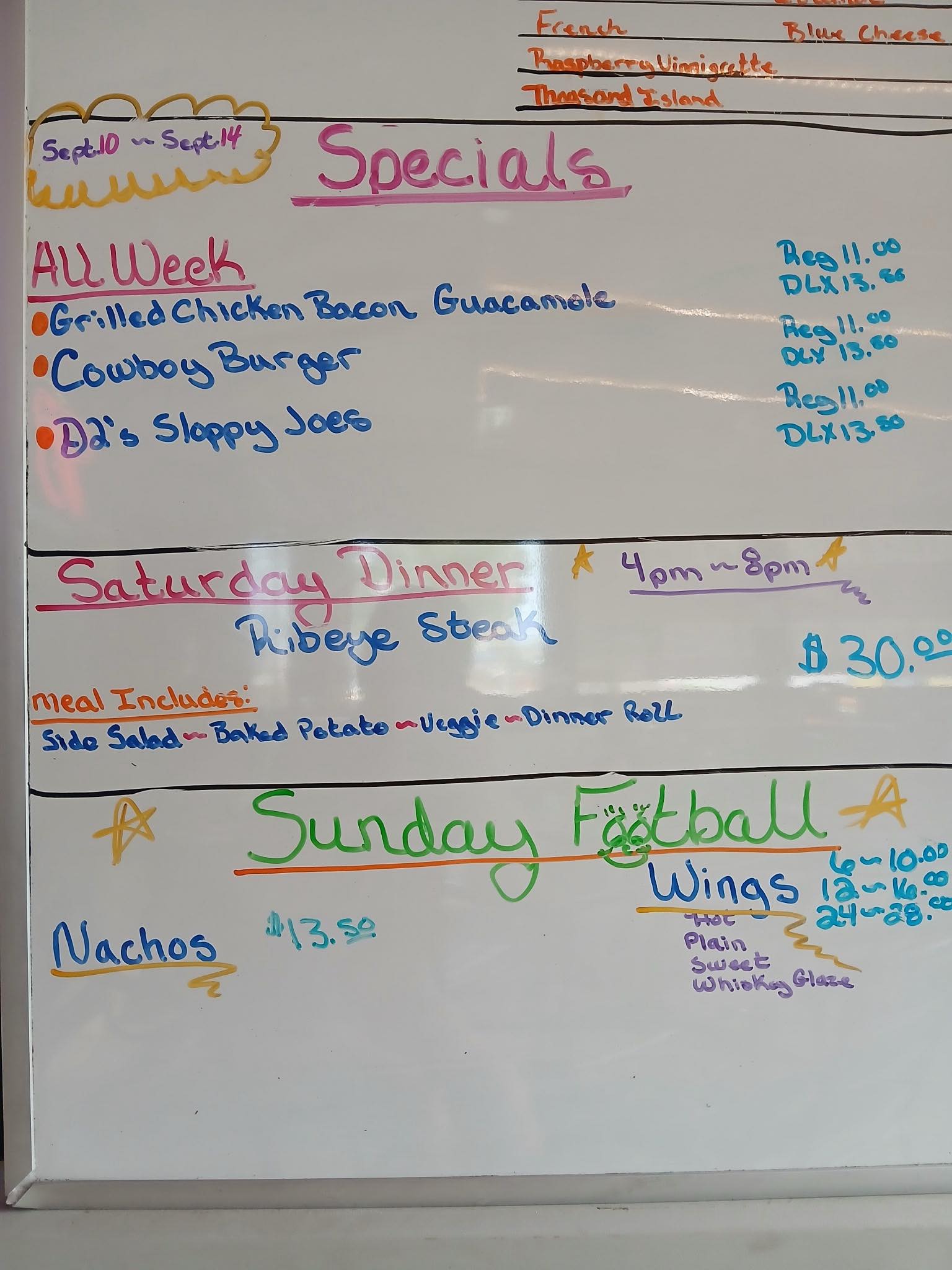 Crazy Cook Shack Menu