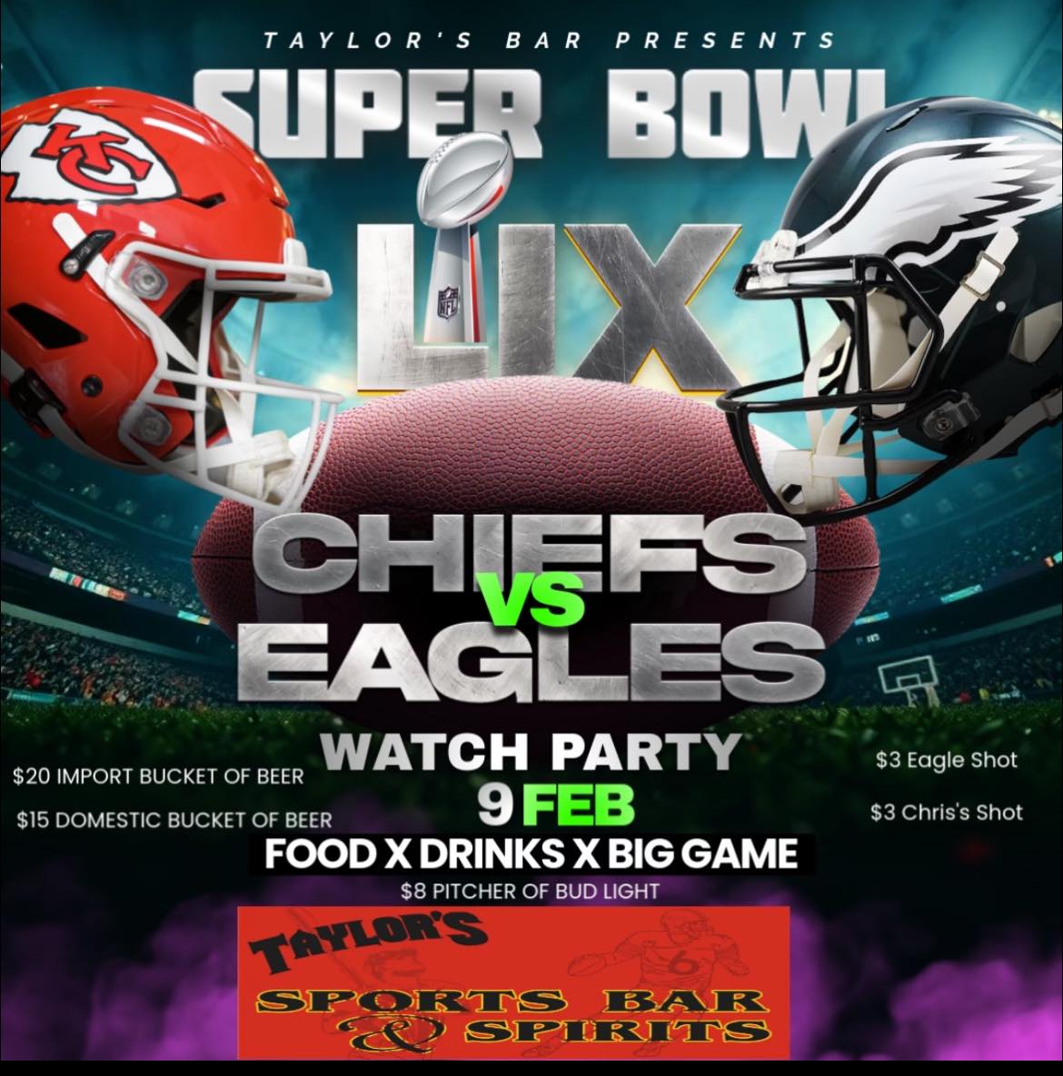 Taylor Sports & Spirits Menu