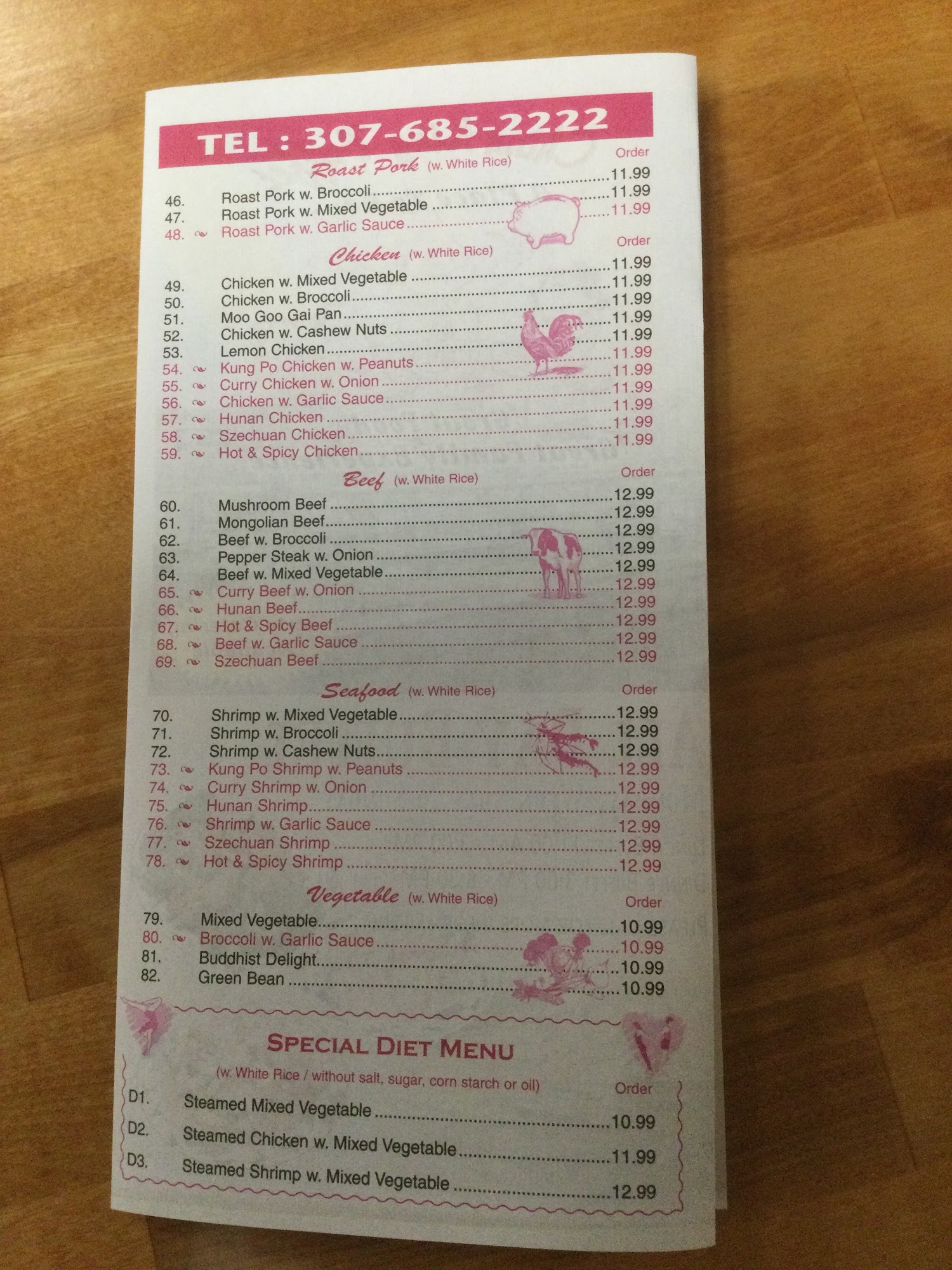 China King Buffet Menu