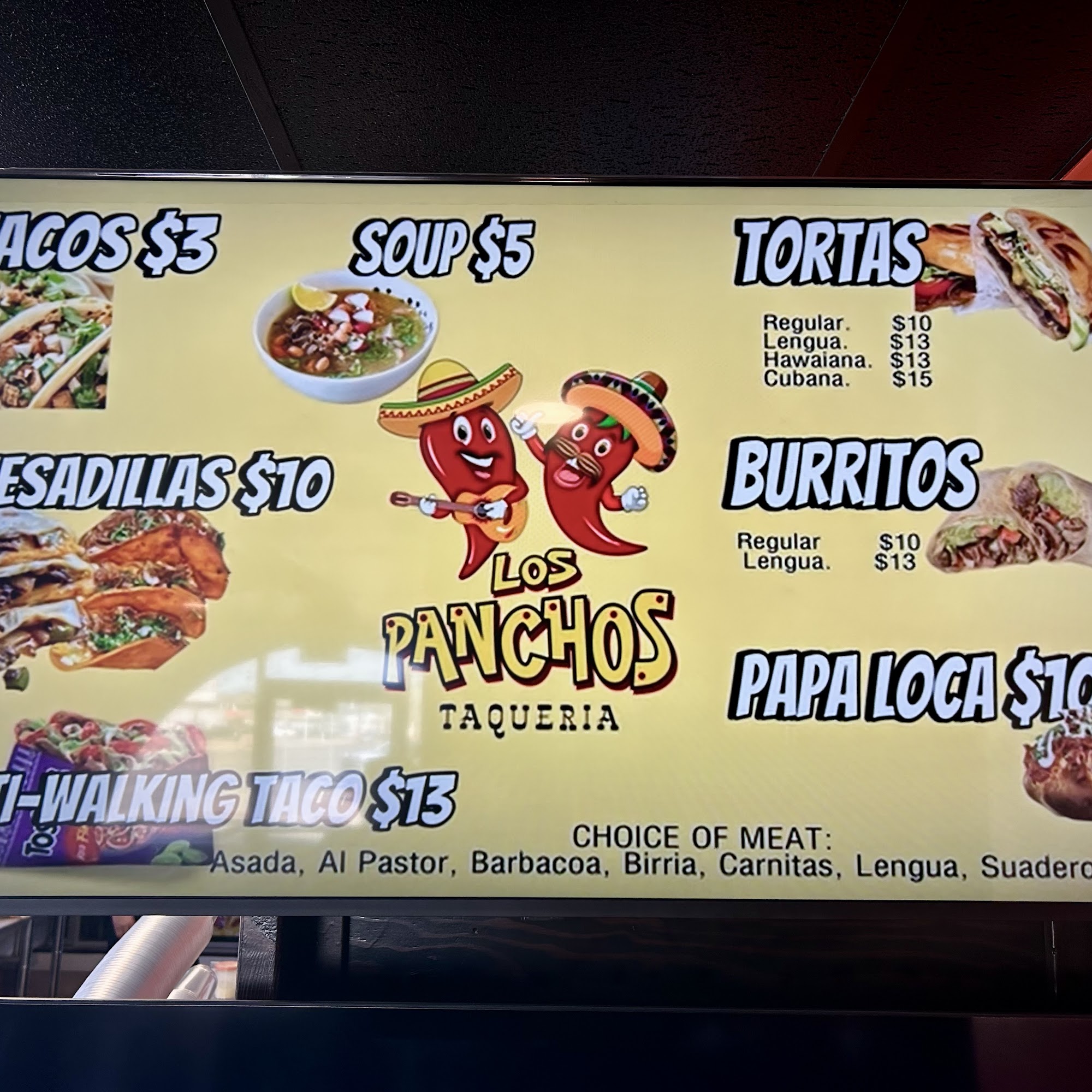 Los Panchos Taqueria Menu