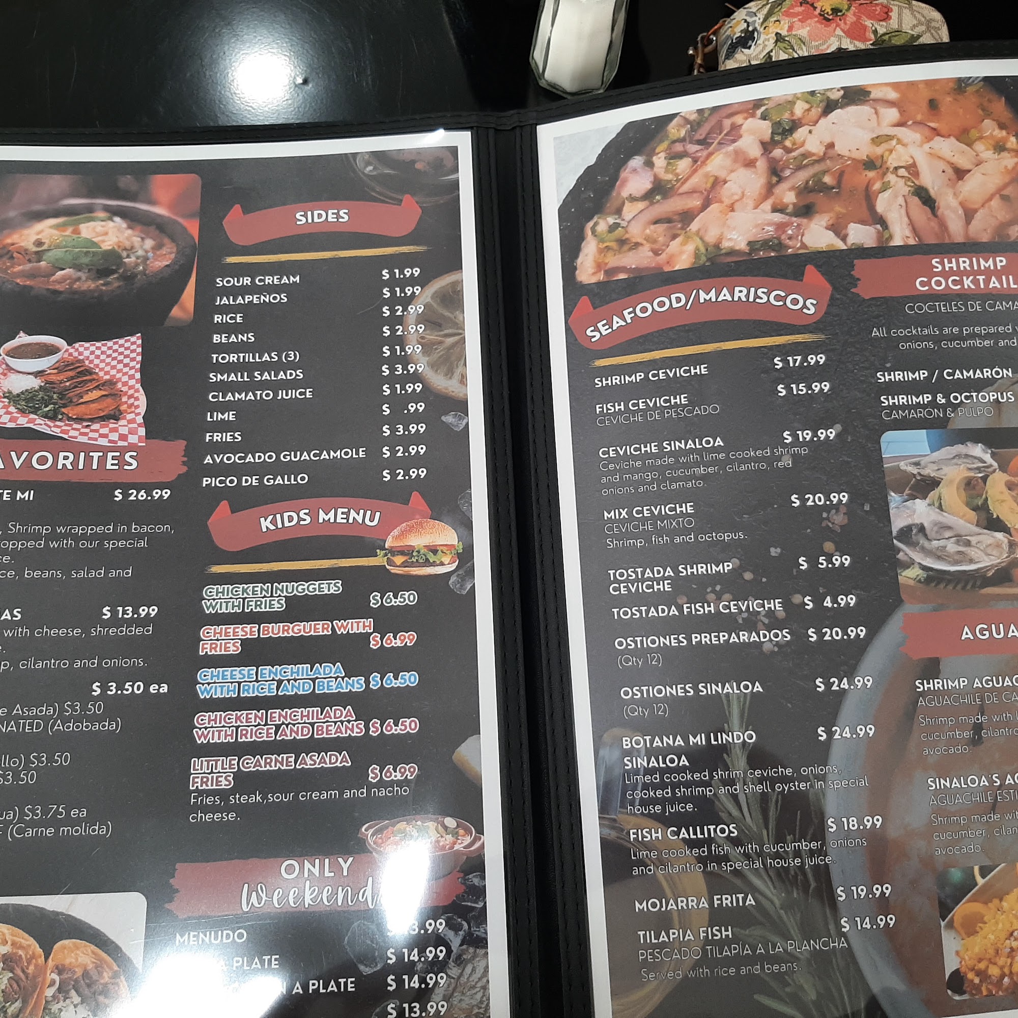 SINALOA Restaurant | Mexican Cuisine Menu