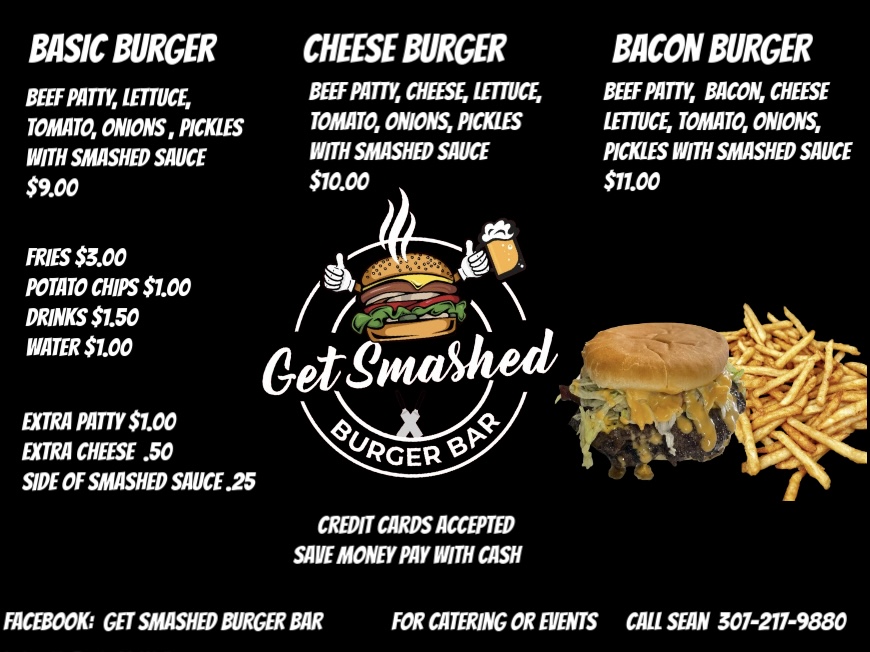 Get Smashed Burger Bar Menu