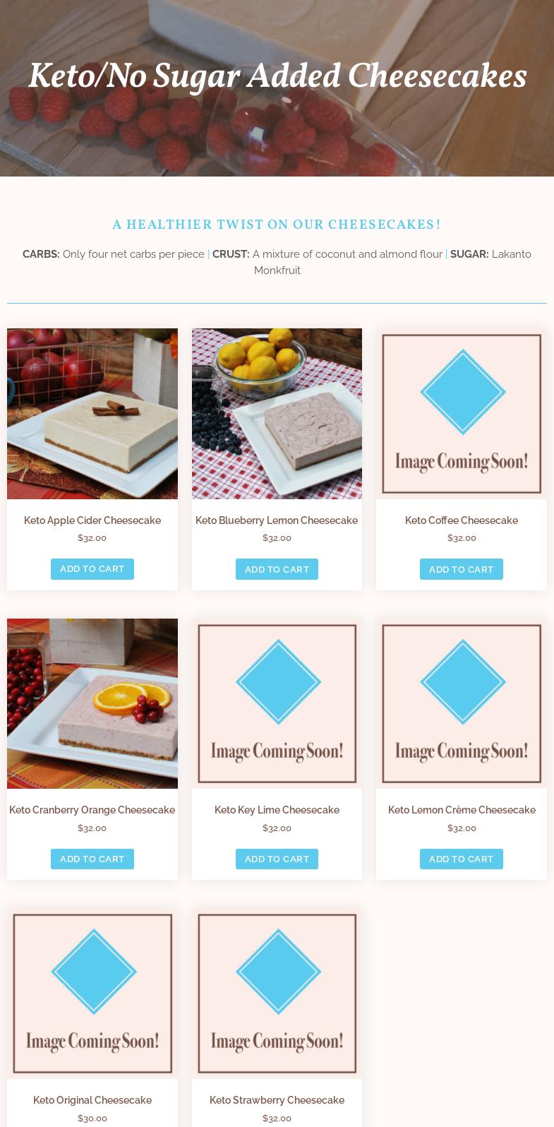 Cheesecake Squared Menu